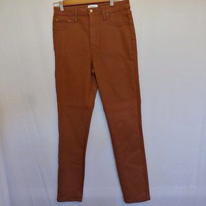 NWOT Pistola Aline High Rise Coated Skinny Pants Cognac size 30